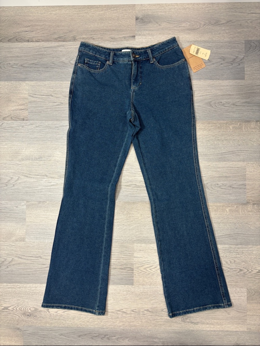Coldwater Creek Natural Waist Denim‎ Bootcut Knit Jeans - size 6P NWT